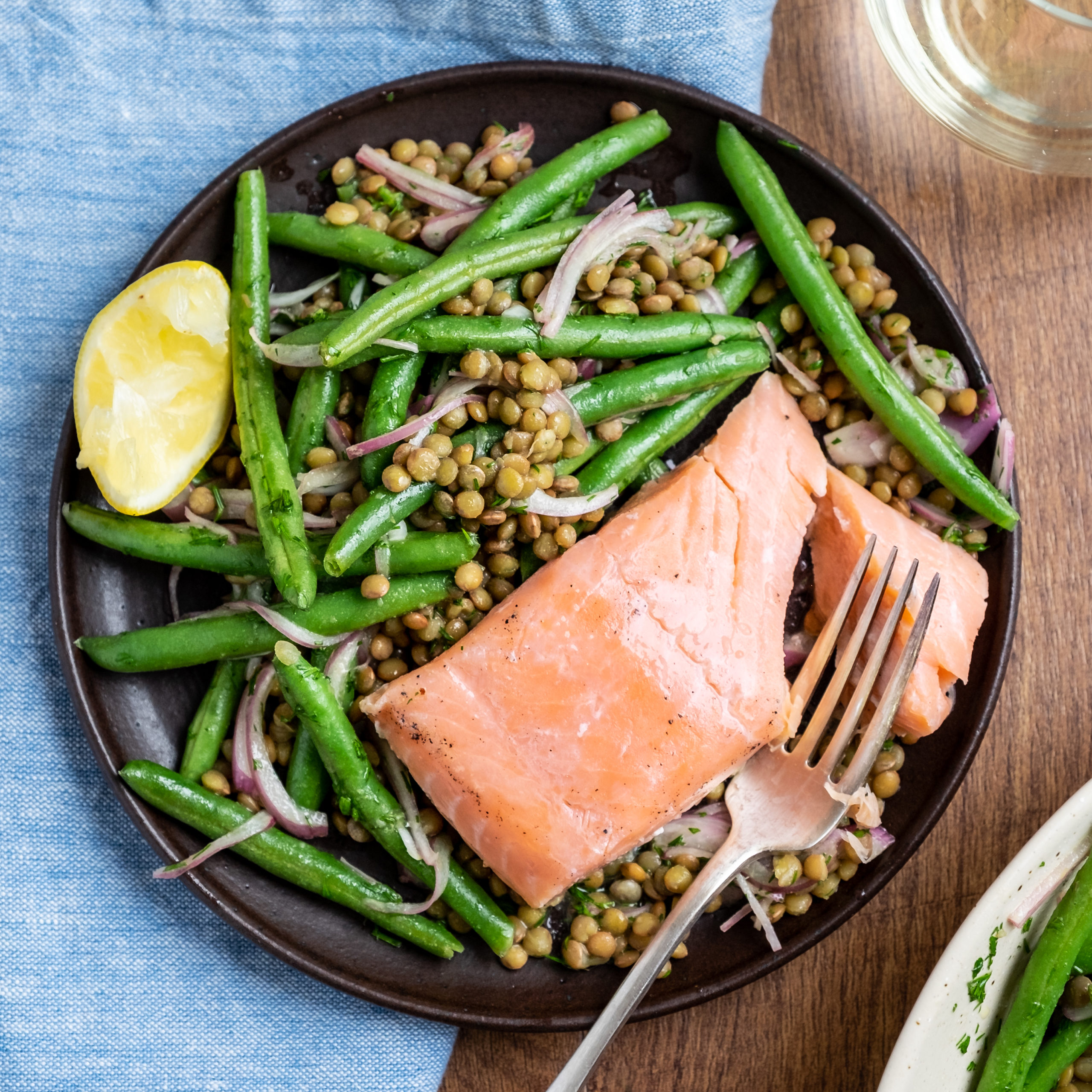 Salmon with Lentils and Green Beans – Recette Magazine