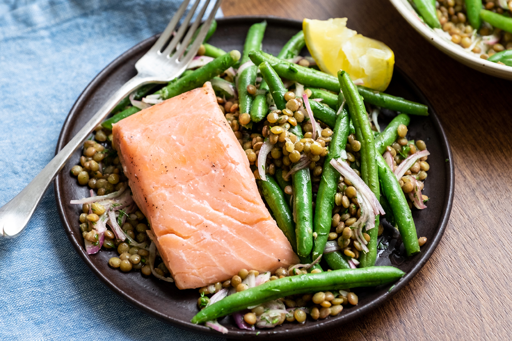 Salmon-with-lentils