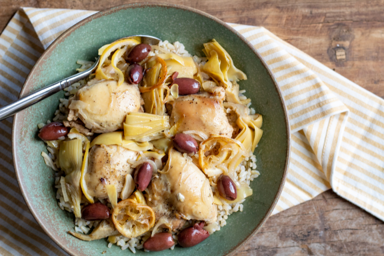 Braised Chicken with Olives and Artichokes Recette Magazine