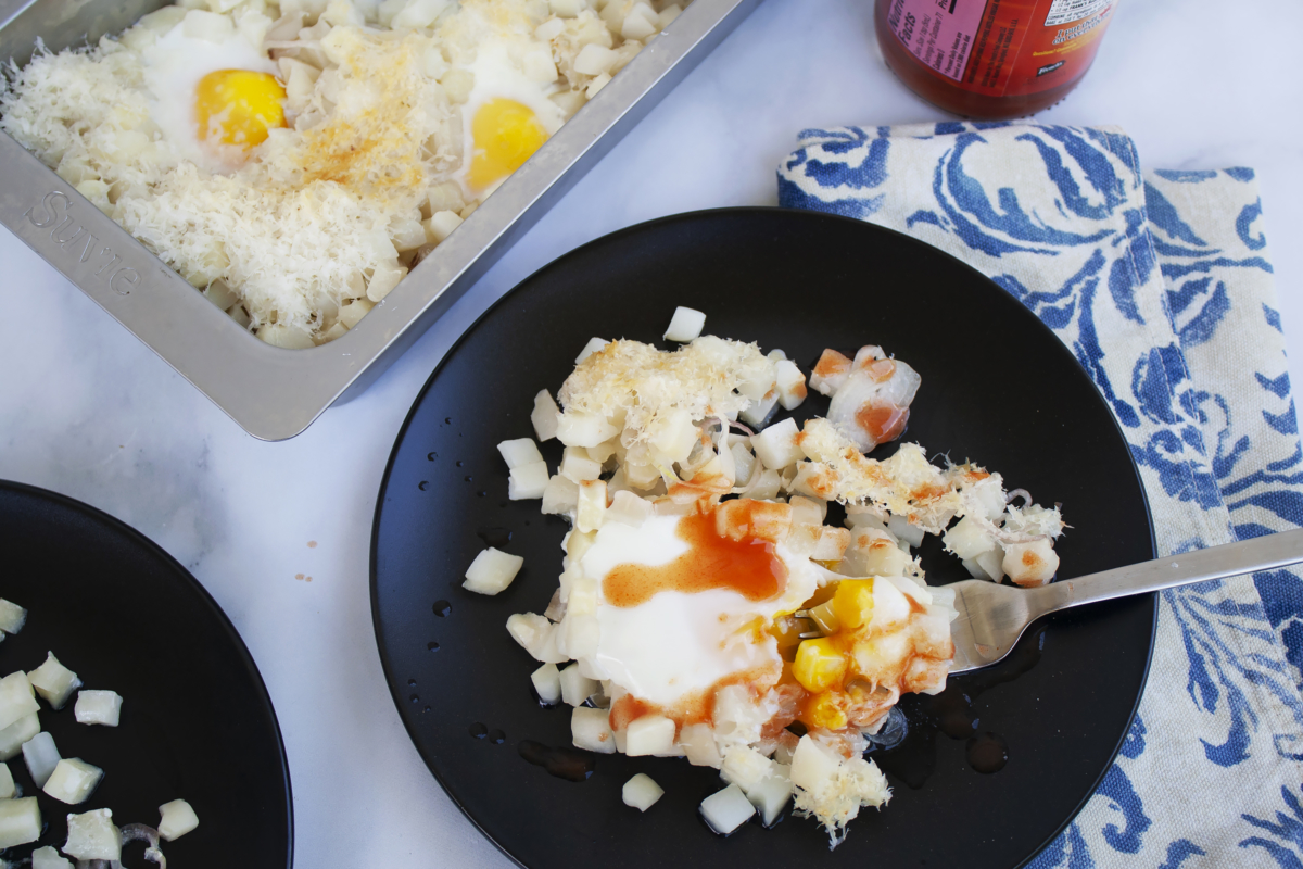 Baked Eggs in Hash Browns – Recette Magazine
