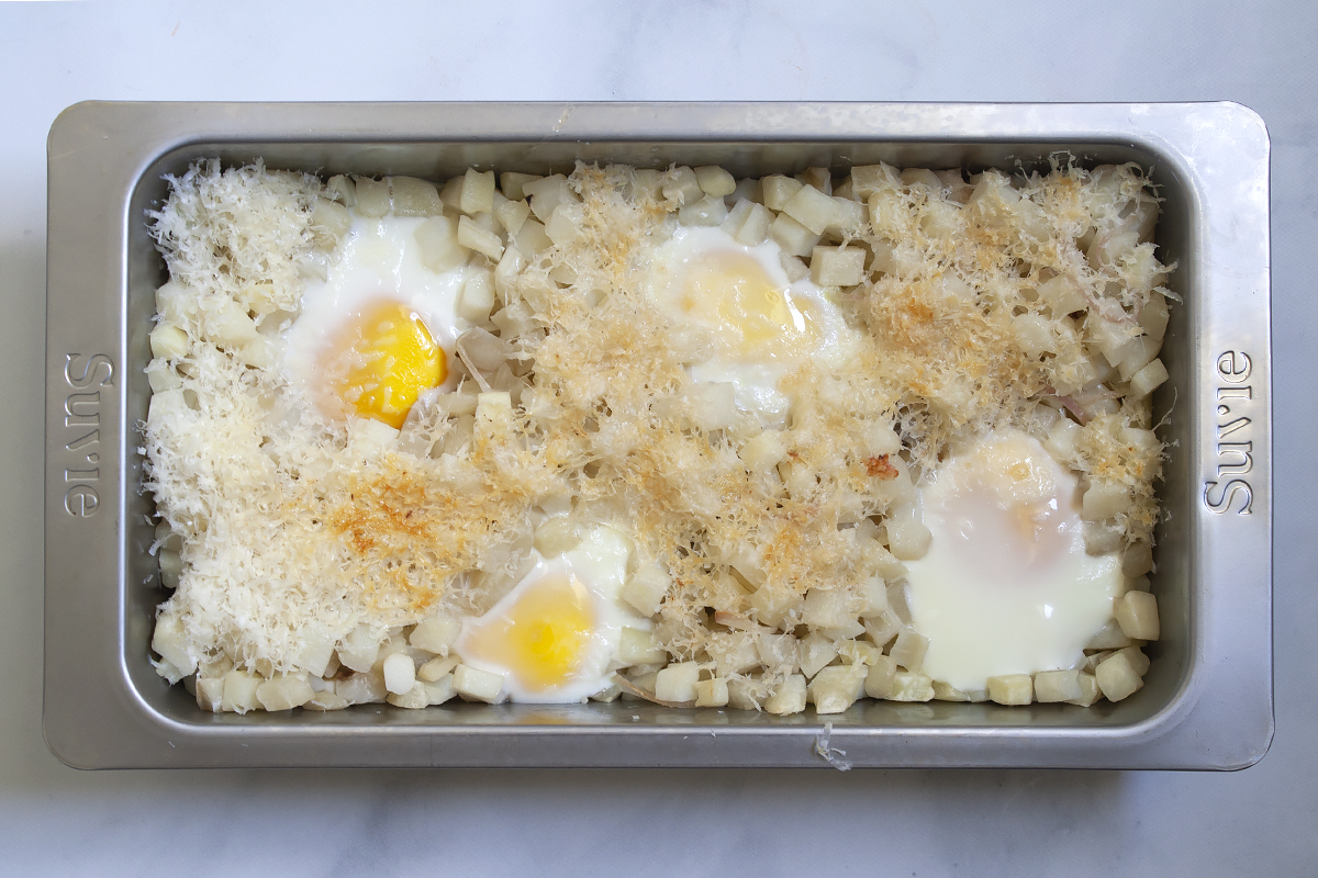 Baked Eggs in Hash Browns – Recette Magazine