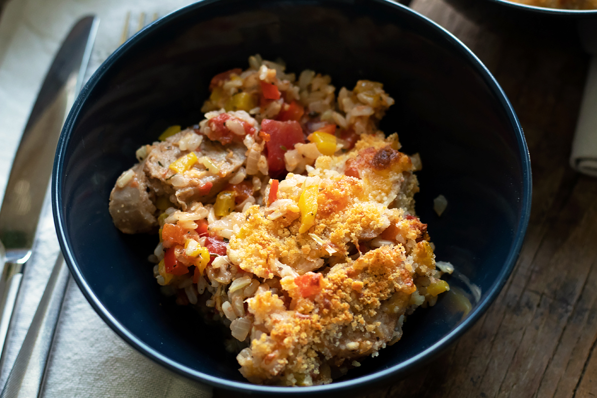 Sausage, Bell Pepper, and Rice Casserole Recette Magazine