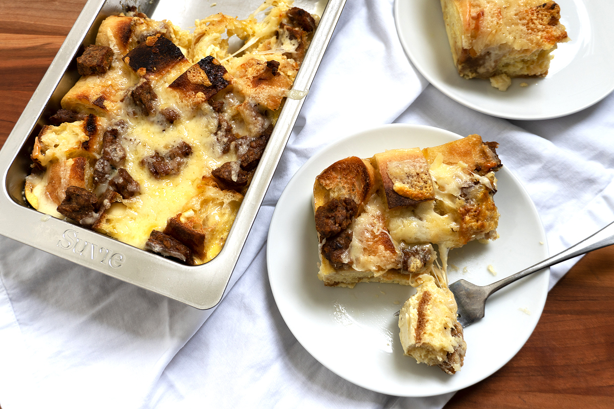 Sourdough Baguette Breakfast Strata