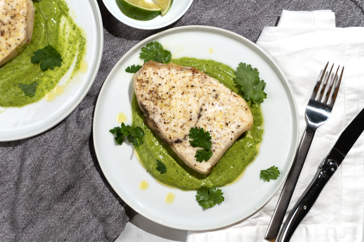 Roast Swordfish with Creamy Lime Vinaigrette Recette Magazine