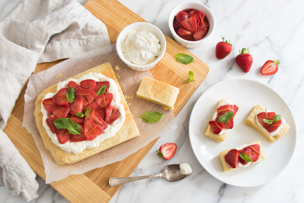 Strawberry and Cardamom Slab Scones