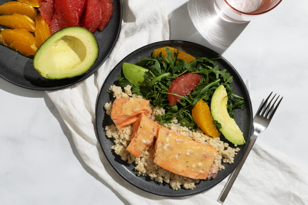 Salmon with Citrus and Avocado Salad