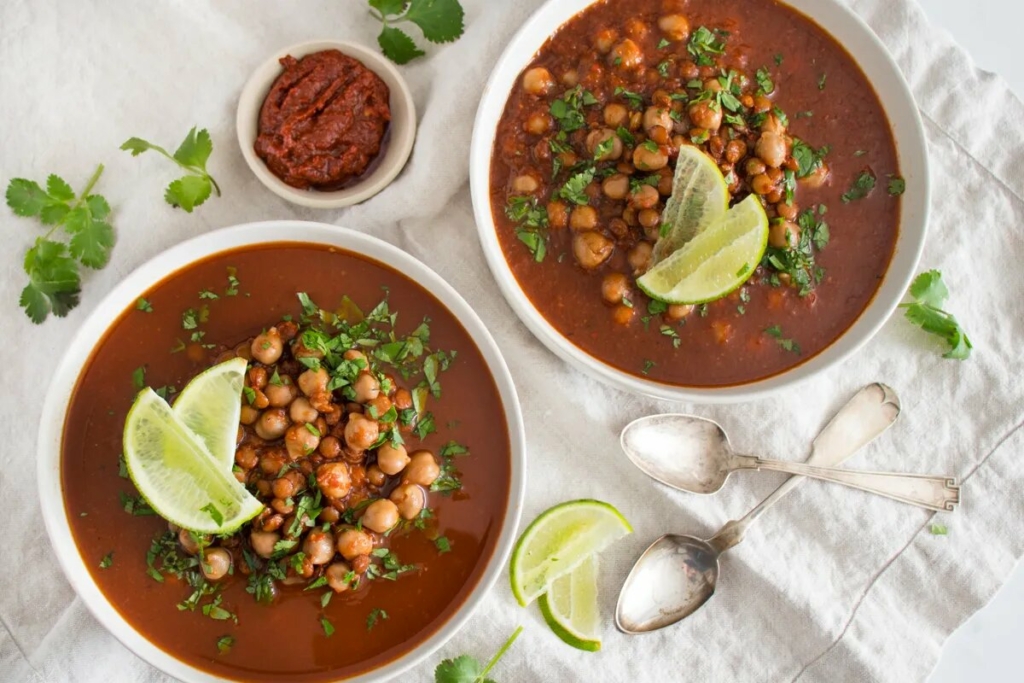 Harissa Chickpea and Lentil Soup