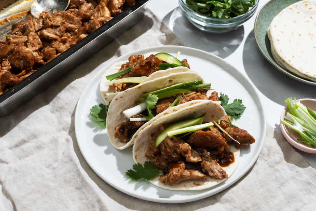 Pork Tacos with Cucumber Slaw