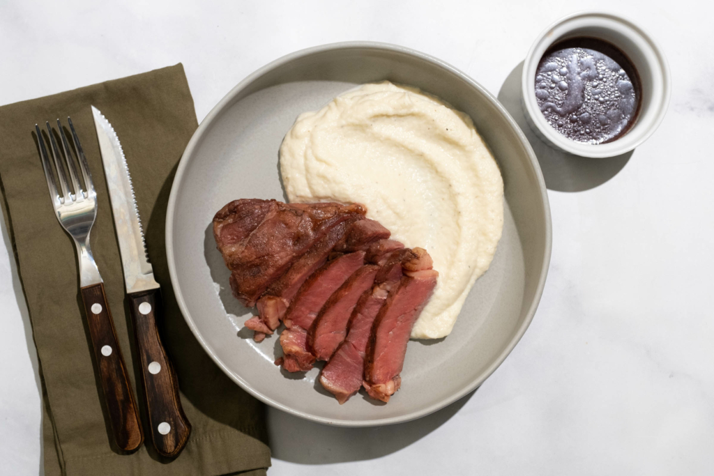 Prime Rib with Cauliflower Mash