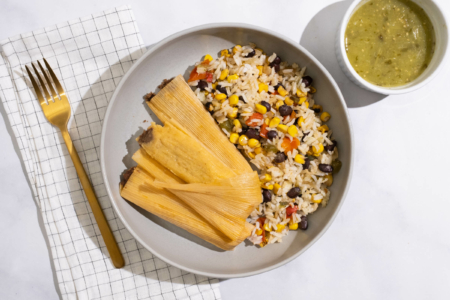 Beef and Cheese Tamales with Fire-Roasted Corn