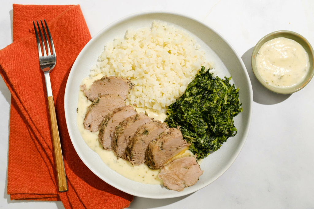 Creamed Spinach Pork Tenderloin