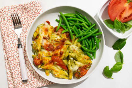 Caprese Pesto Pasta Bake