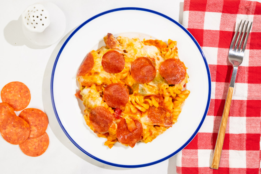 Supreme Pizza Pasta Bake