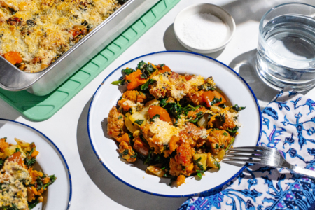 Sausage, Honeynut Squash, and Spinach Casserole