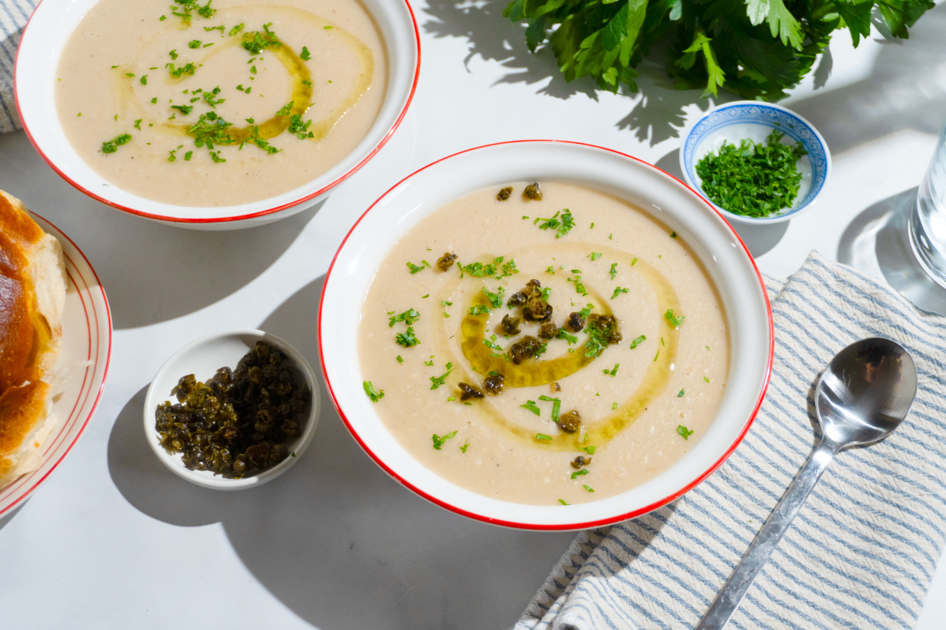 Creamy Celery Root and White Bean Soup