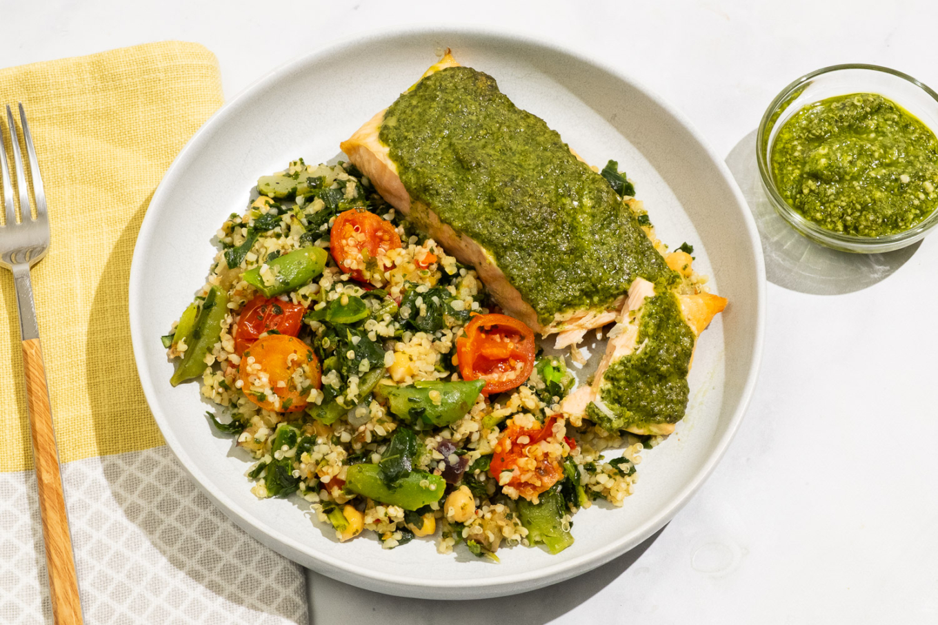 Roasted Salmon and Pesto