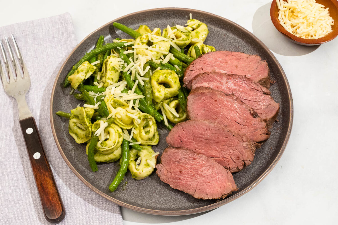 Steak and Pesto Tortellini