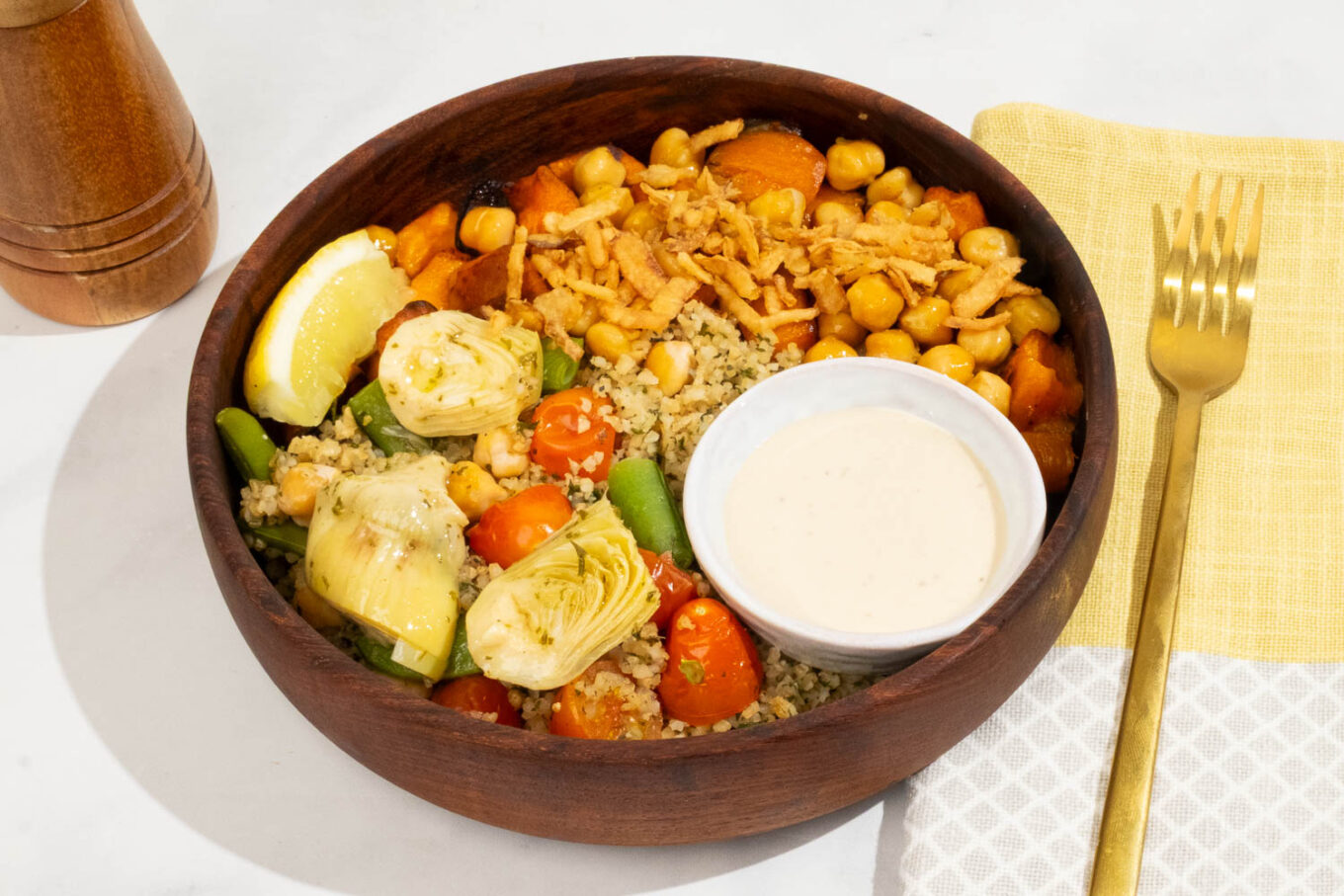Chickpea Artichoke Grain Bowl