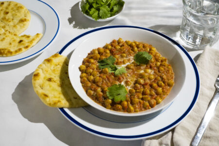 Indian Butter Chickpeas with Garlic Naan